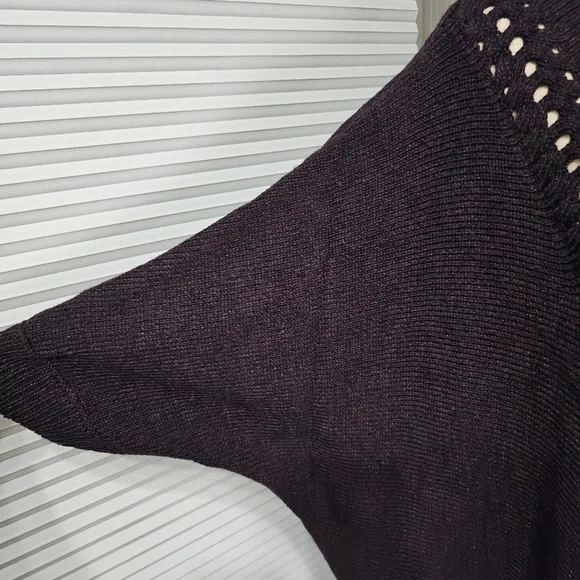 Lane Bryant Deep Purple Open Knit Cocoon Cardigan - Picture 3 of 5